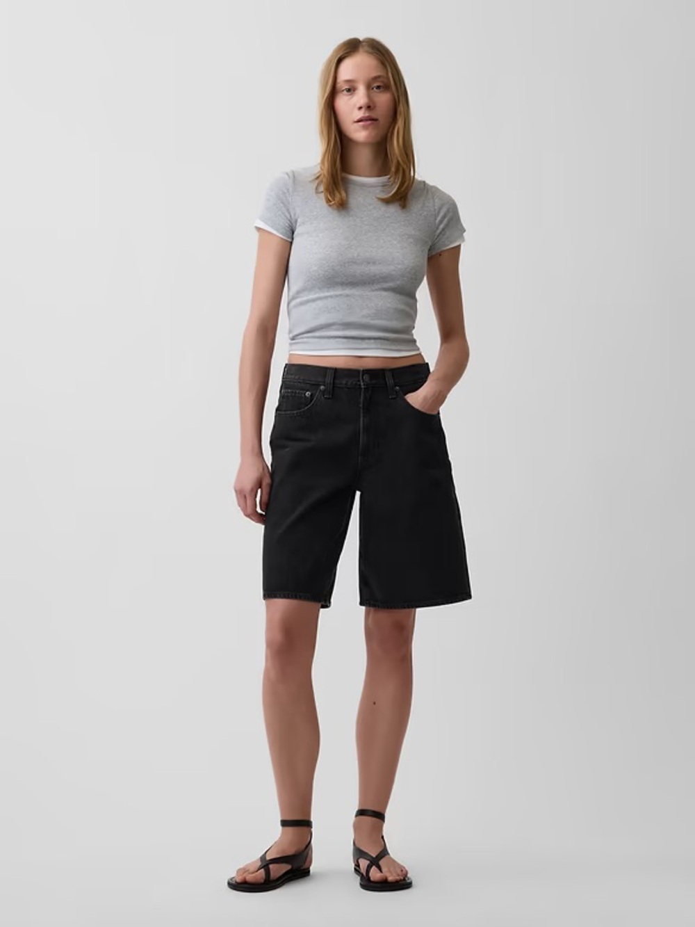 NWOT Gap Long Line Denim Bermuda Short Size 26
